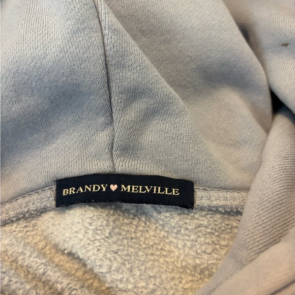 Brandy Melville Blue and White Pullover Hoodie - Picture 2 of 4